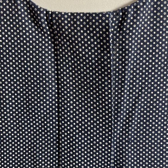 NWT Gap 3/4 sleeve button close top, side zip knee length navy blue and white 2 - Picture 2 of 12
